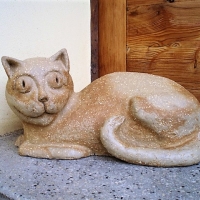 Kočka před vchodem